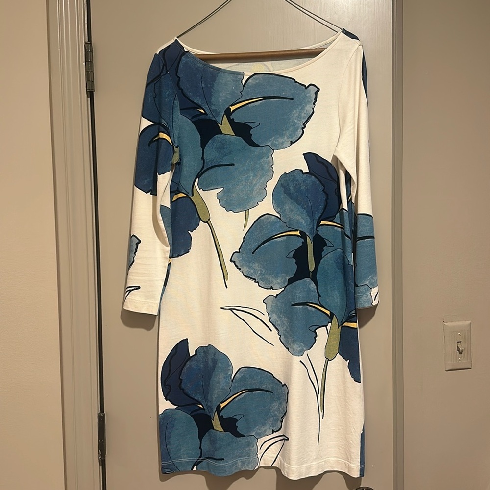 Tory Burch blue floral t shirt dress
